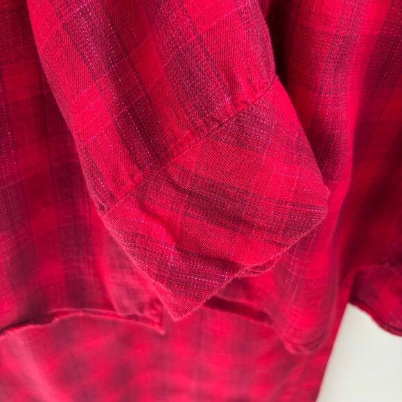 Victoria's Secret Red Christmas Plaid Button Down Pajamas 2 Piece Size Medium - Picture 6 of 9